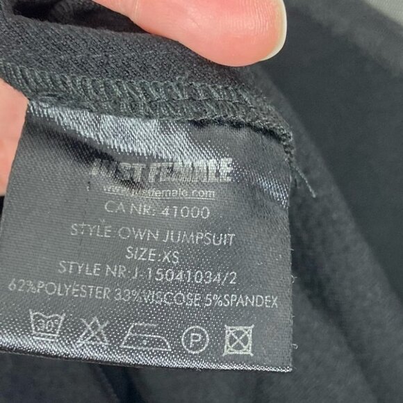 Garmentory Just Female Black Jumpsuit Size XS Mesh Panel Pockets Sleeveless Min - Picture 9 of 12